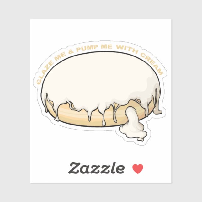 Glaze Me & Pump Me With Cream Doughnut Sticker (Sheet)