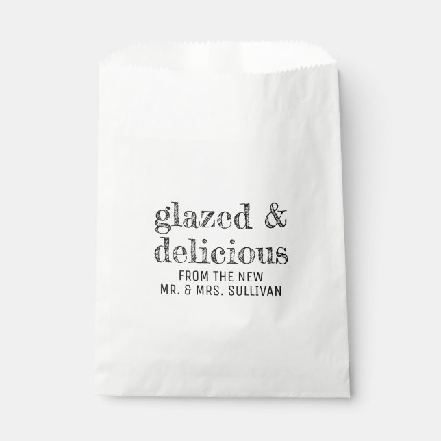 Glazed and Delicious Wedding Donut Favor Bag (Front)