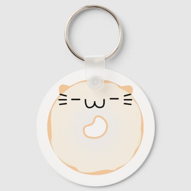Glazed Cat Donut Keychain (Front)
