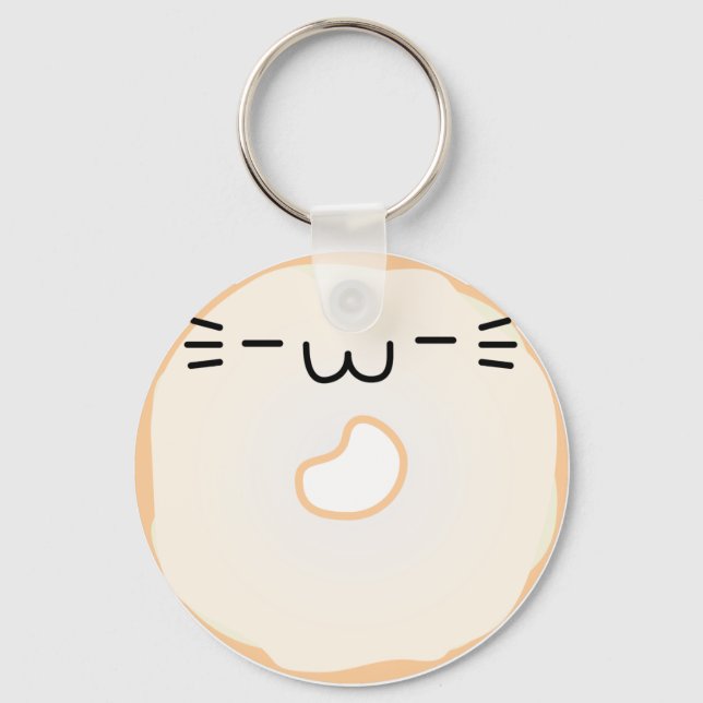 Glazed Cat Donut Keychain Stretched (Front)