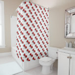 Glazed Cherries Pattern White  Shower Curtain