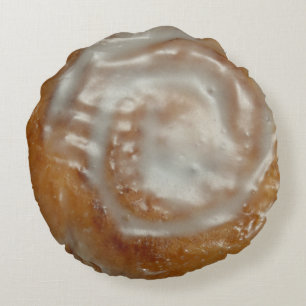 Glazed cinnamon roll pillow