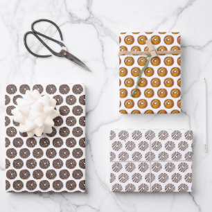 Glazed Coconut Zebra Stripe Donut Doughnut Print Wrapping Paper Sheets
