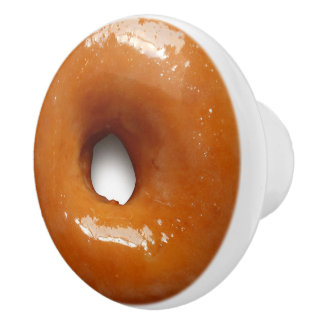 Glazed donut ceramic knob