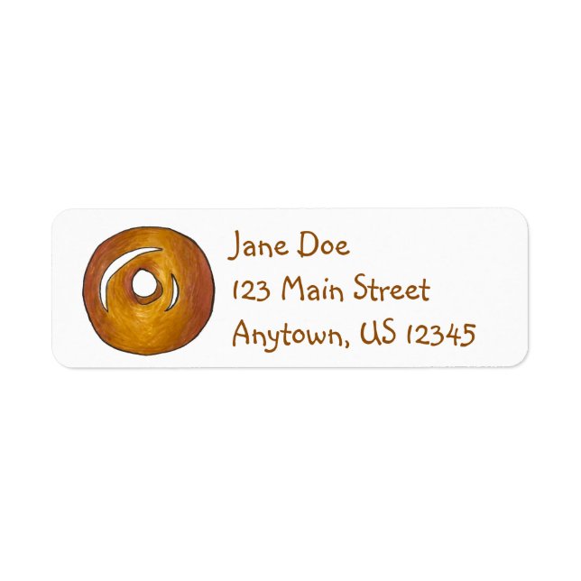 Glazed Donut Doughnut Breakfast Food Pastry Label (Front)