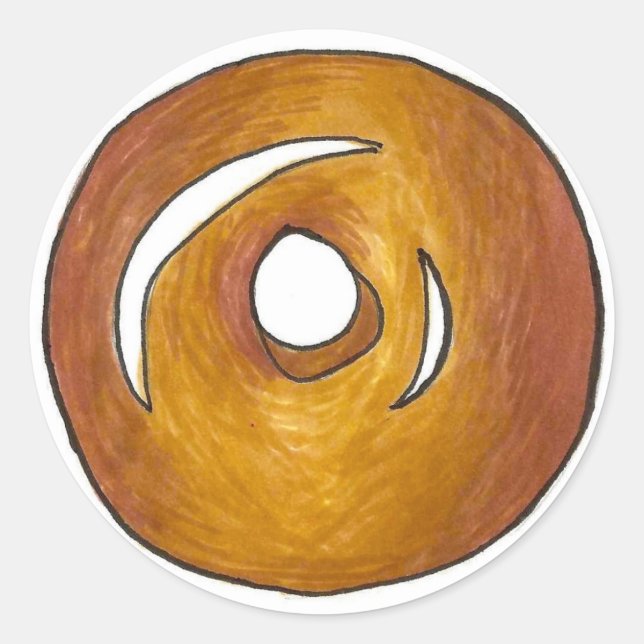 Glazed Donut Doughnut Breakfast Junk Food Pastry Classic Round Sticker (Front)