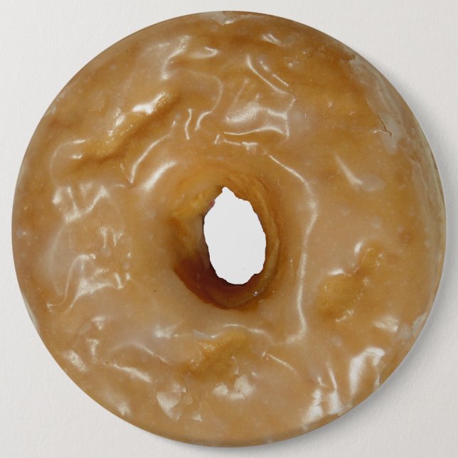 Glazed donut doughnut button. button (Front)
