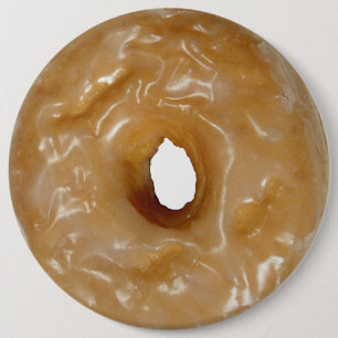 Glazed donut doughnut button. button