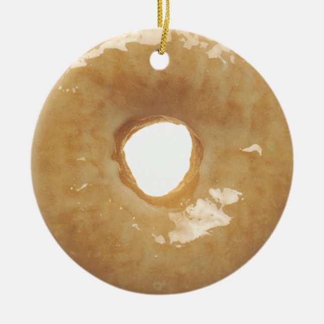 Glazed Donut Novelty Ceramic Ornament (Front)