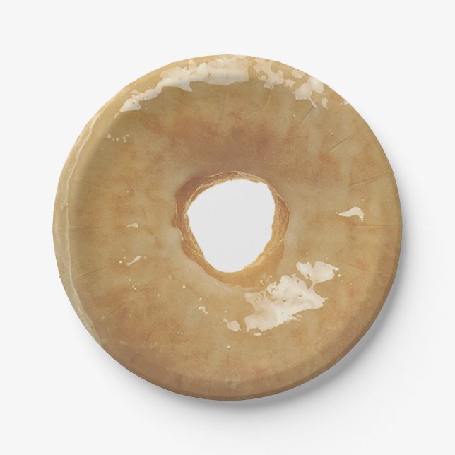 Glazed  Donut Small Cake  Paper Plate (Front)
