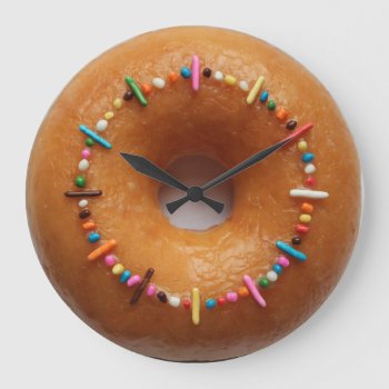Glazed Donut Sprinkles Clock by Sugarbutters at Zazzle
