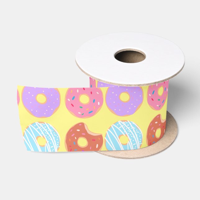 Glazed Donuts Aesthetic Birthday Party Food Theme Satin Ribbon (Spool)