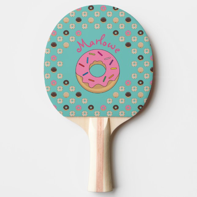 Glazed Donuts Custom Name Ping Pong Paddle (Front)