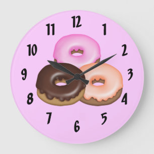 Glazed Donuts Large Clock