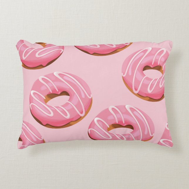 Glazed Donuts Seamless Background Accent Pillow (Front)