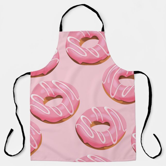 Glazed Donuts Seamless Background Apron (Front)