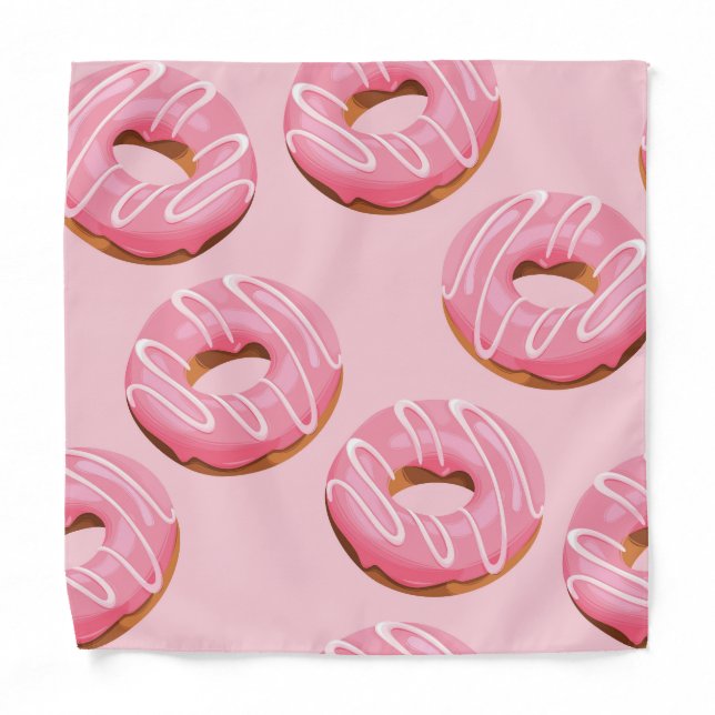 Glazed Donuts Seamless Background Bandana (Front)