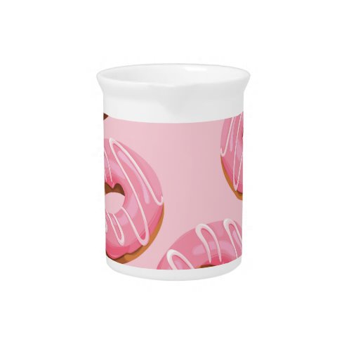 Glazed Donuts Seamless Background Beverage Pitcher