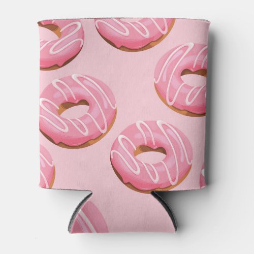 Glazed Donuts Seamless Background Can Cooler