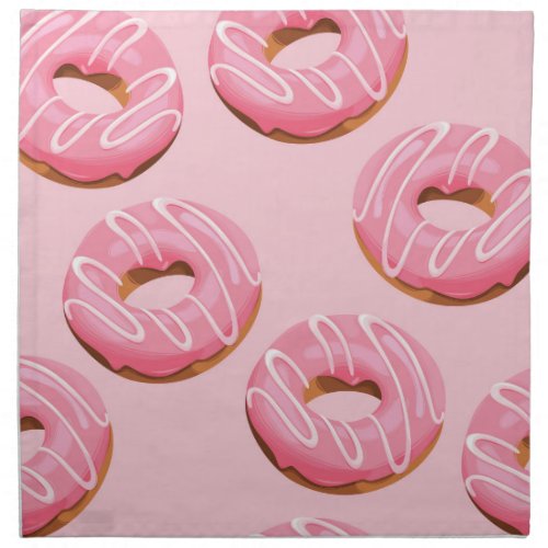 Glazed Donuts Seamless Background Cloth Napkin