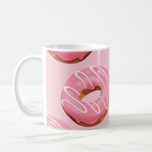 Glazed Donuts Seamless Background Coffee Mug