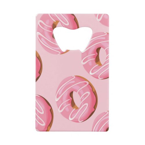 Glazed Donuts Seamless Background Credit Card Bottle Opener