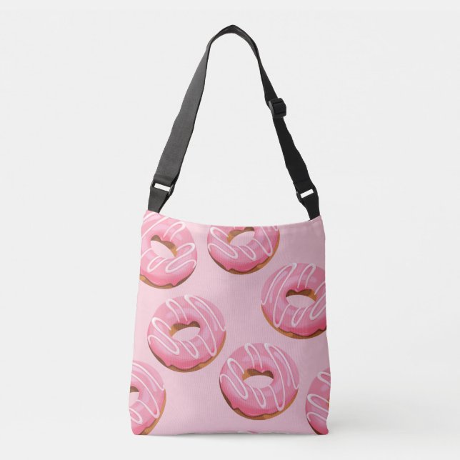 Glazed Donuts Seamless Background Crossbody Bag (Front)