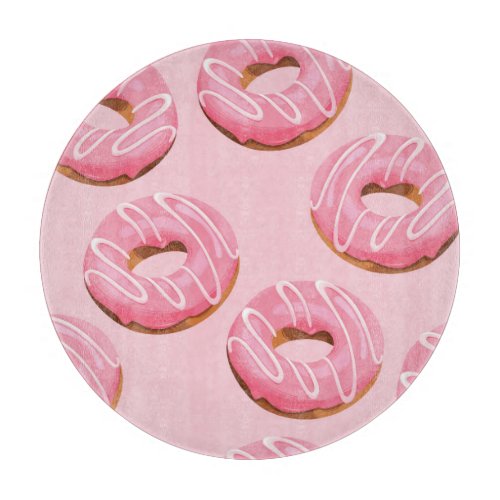Glazed Donuts Seamless Background Cutting Board