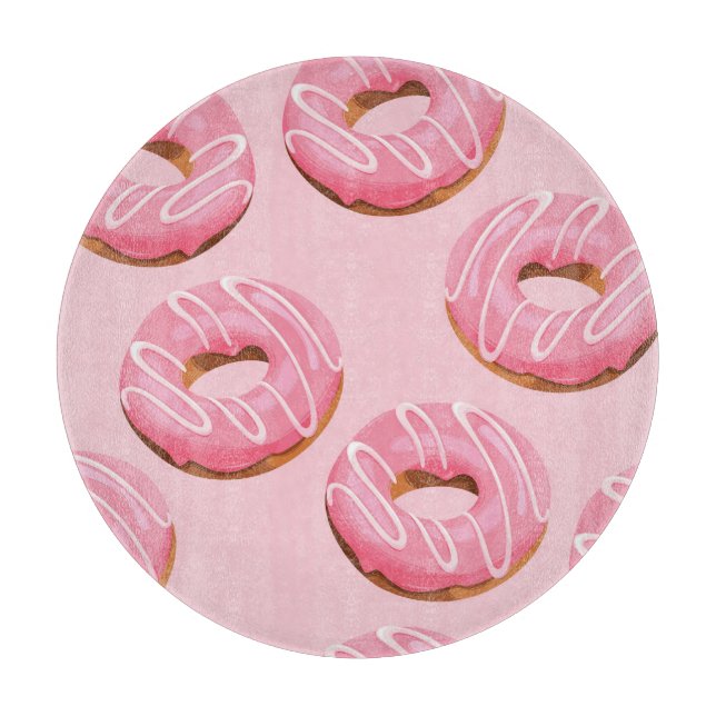 Glazed Donuts Seamless Background Cutting Board (Front)