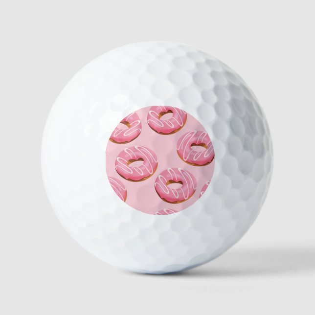 Glazed Donuts Seamless Background Golf Balls (Front)