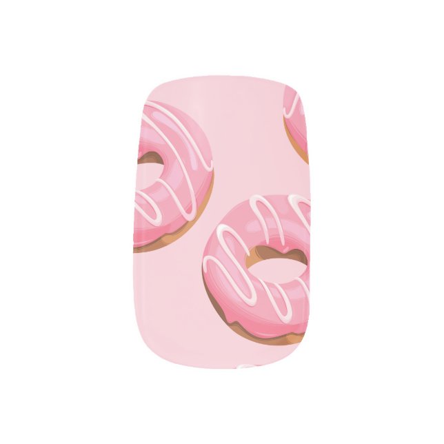 Glazed Donuts Seamless Background Minx Nail Art (Left Thumb)
