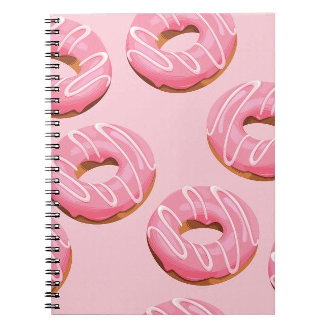 Glazed Donuts Seamless Background Notebook (Front)