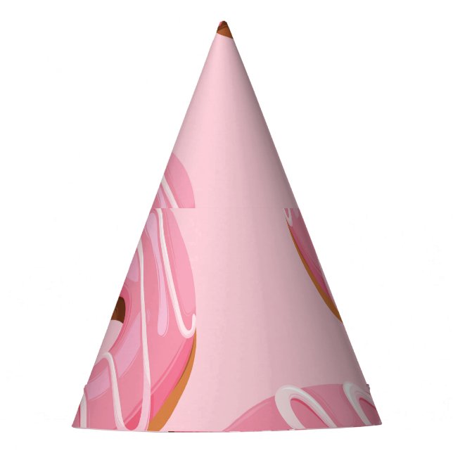 Glazed Donuts Seamless Background Party Hat (Front)