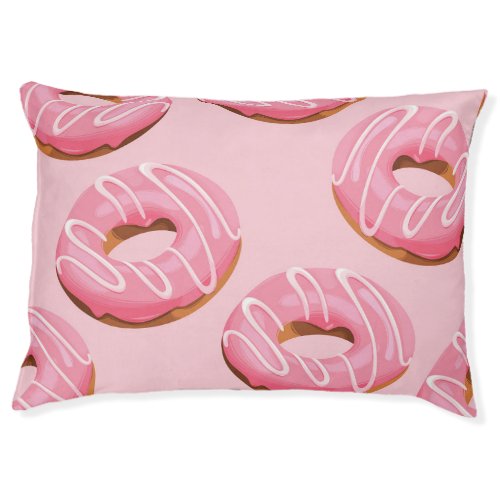 Glazed Donuts Seamless Background Pet Bed