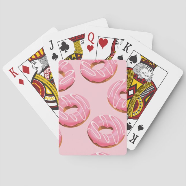 Glazed Donuts Seamless Background Poker Cards (Back)
