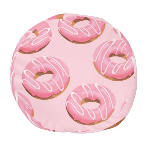 Glazed Donuts Seamless Background Pouf