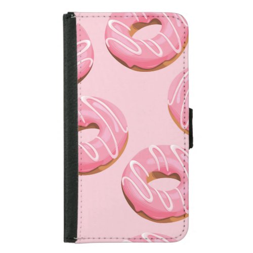 Glazed Donuts Seamless Background Samsung Galaxy S5 Wallet Case