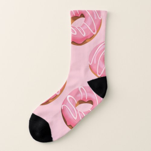 Glazed Donuts Seamless Background Socks