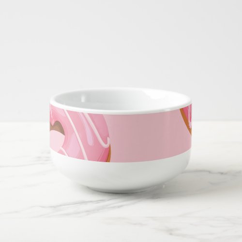 Glazed Donuts Seamless Background Soup Mug