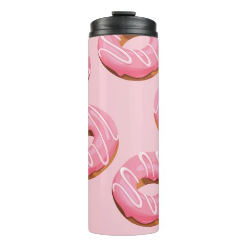 Glazed Donuts Seamless Background Thermal Tumbler