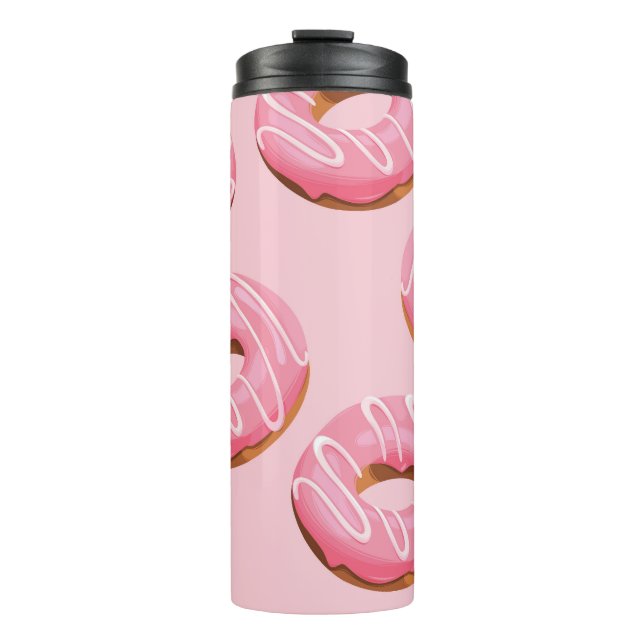 Glazed Donuts Seamless Background Thermal Tumbler (Front)