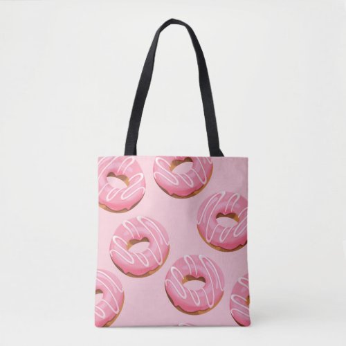 Glazed Donuts Seamless Background Tote Bag