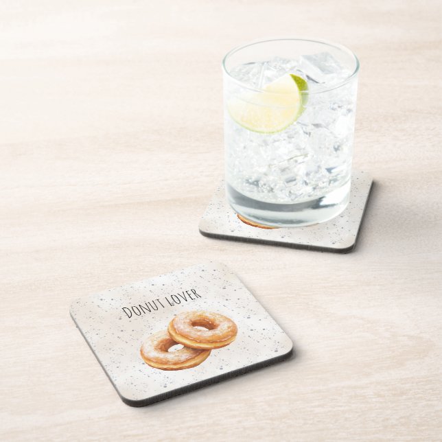 Glazed Donuts Sweet Treats Beverage Coaster (Right Side)