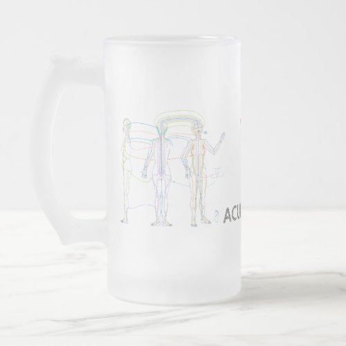 Glazed Glass Acupuncture cup Meridian Route Frosted Glass Beer Mug