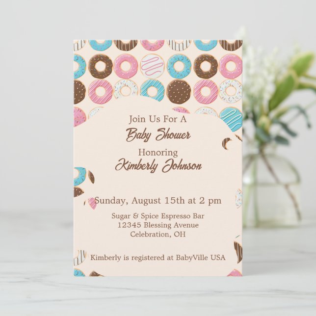 Glazed & Growing Baby Shower Invitation (Standing Front)