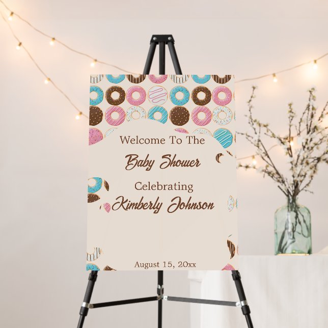 Glazed & Growing Baby Shower Welcome Sign (In Situ (Stand))