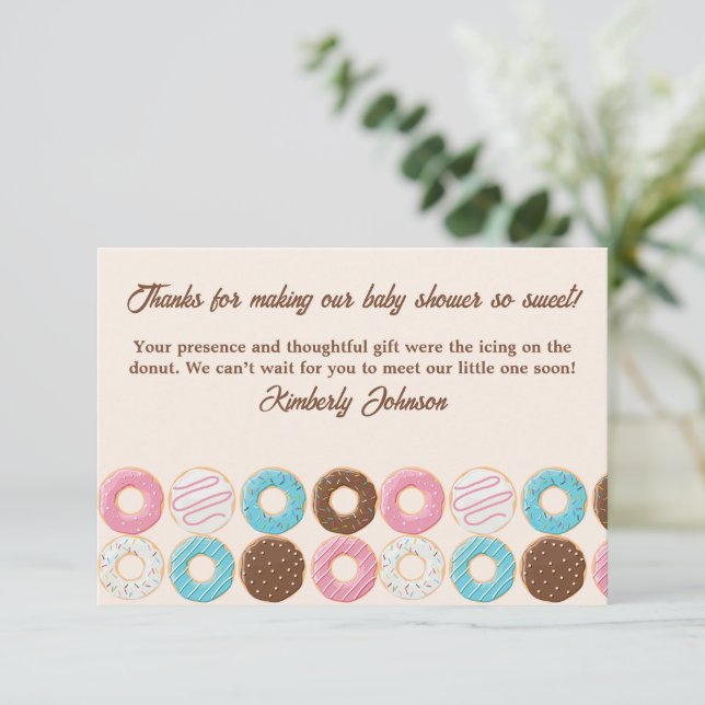 Glazed & Growing Donut Thank You Card (Standing Front)
