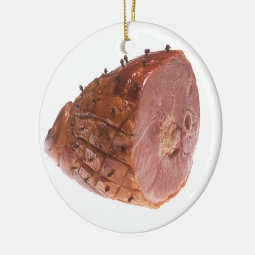 Glazed Ham Ceramic Ornament