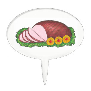 Glazed Holiday Ham Christmas Easter Dinner Food Cake Topper