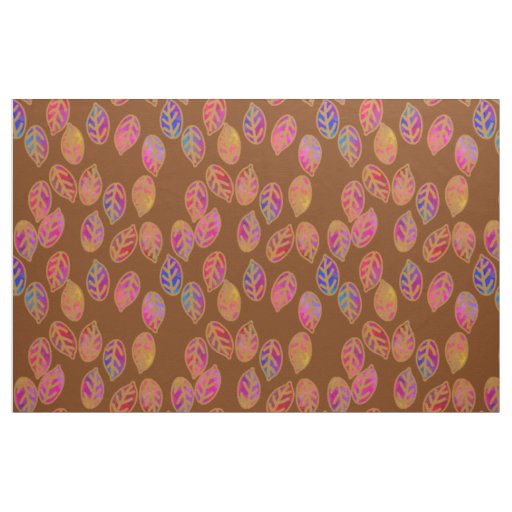 Glazed Leaves in Mud Fabric